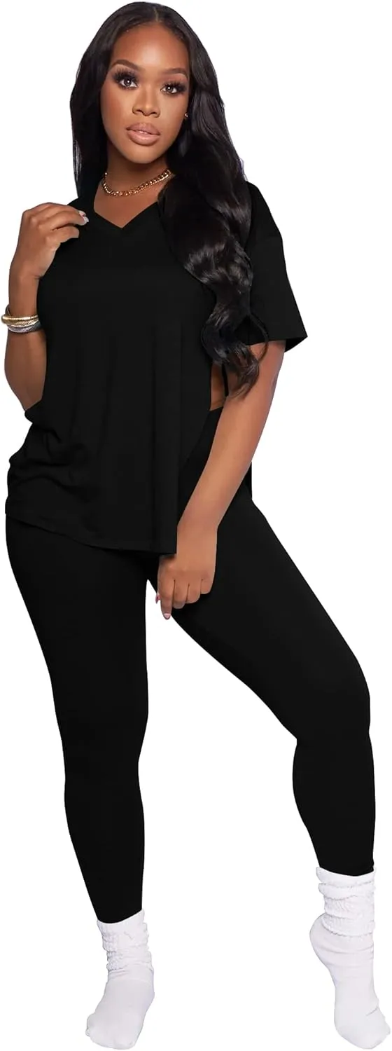 Mrskoala Lounge Sets for Women Two Piece Outfits Pullover Tops and Long Pants Tracksuit Sweatsuits