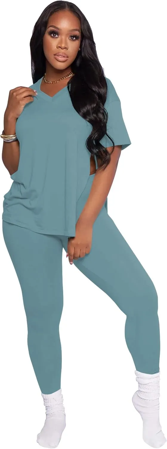 Mrskoala Lounge Sets for Women Two Piece Outfits Pullover Tops and Long Pants Tracksuit Sweatsuits