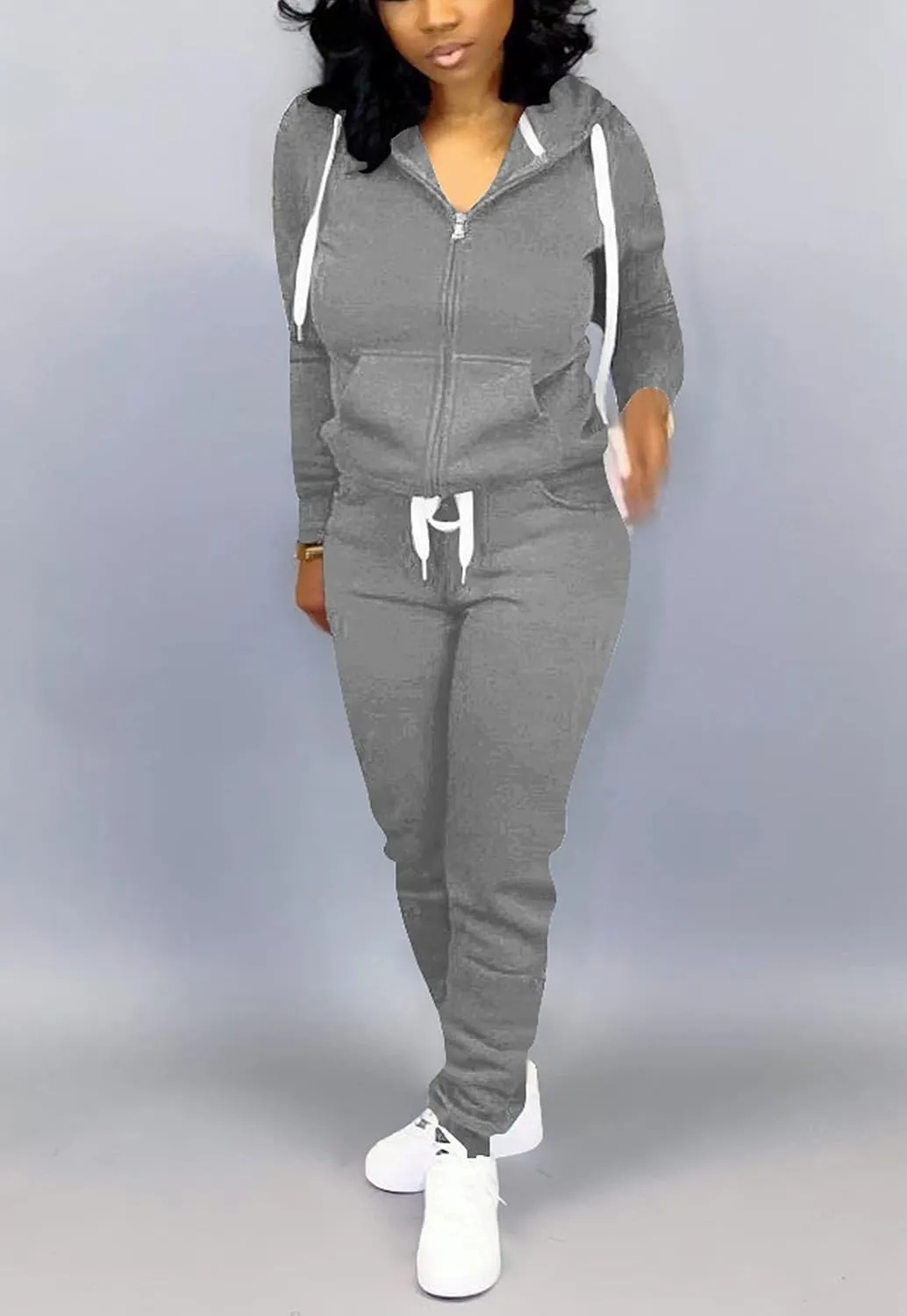 Mrskoala Two Piece Outfits for Women Tracksuit Sweat Suits Workout Jogging Sets Loungewear with Pocket