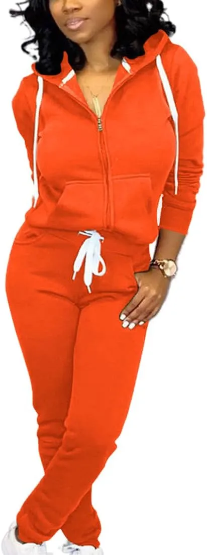 Mrskoala Two Piece Outfits for Women Tracksuit Sweat Suits Workout Jogging Sets Loungewear with Pocket
