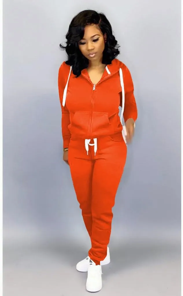Mrskoala Two Piece Outfits for Women Tracksuit Sweat Suits Workout Jogging Sets Loungewear with Pocket