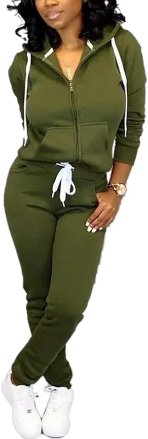 Mrskoala Two Piece Outfits for Women Tracksuit Sweat Suits Workout Jogging Sets Loungewear with Pocket