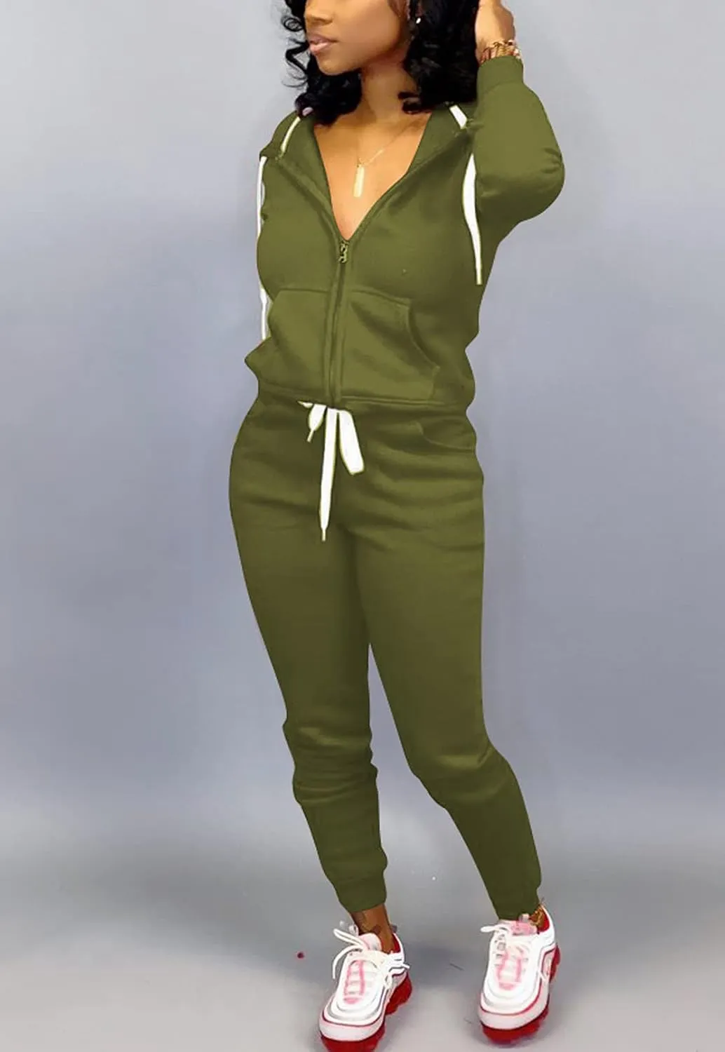 Mrskoala Two Piece Outfits for Women Tracksuit Sweat Suits Workout Jogging Sets Loungewear with Pocket