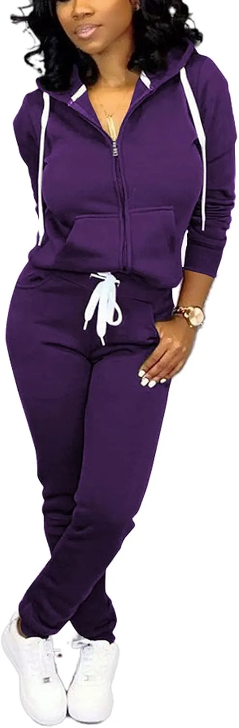 Mrskoala Two Piece Outfits for Women Tracksuit Sweat Suits Workout Jogging Sets Loungewear with Pocket