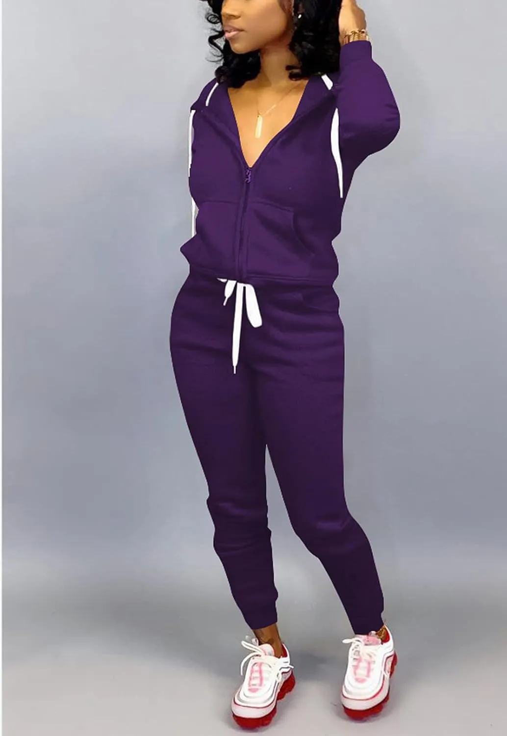 Mrskoala Two Piece Outfits for Women Tracksuit Sweat Suits Workout Jogging Sets Loungewear with Pocket