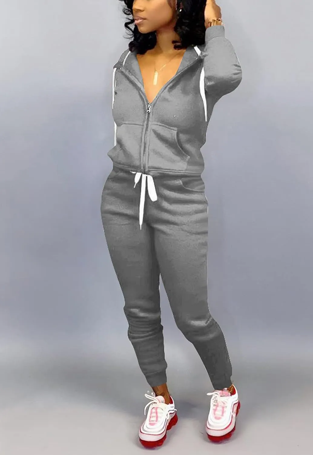 Mrskoala Two Piece Outfits for Women Tracksuit Sweat Suits Workout Jogging Sets Loungewear with Pocket