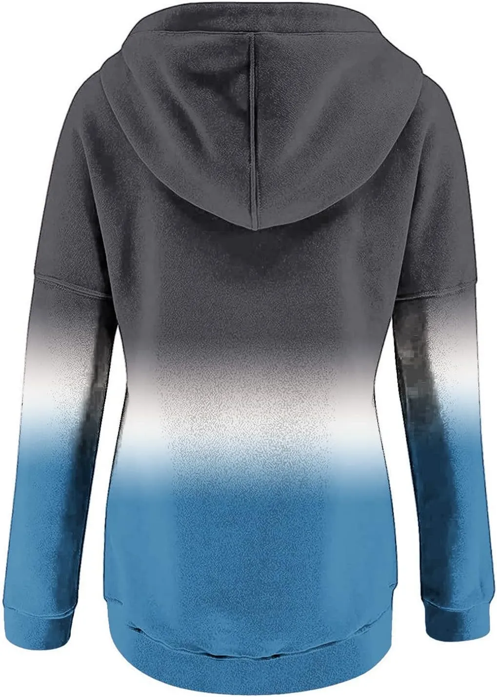 nerohusy Women Casual Button Pullover Sweatshirt V Neck Hoodies Oversized Hooded Tops with Pockets Tie Dye Long Sleeve