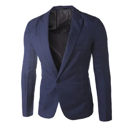 New Arrival Single Button Leisure Blazers Men Male Fashion Slim Fit Casual Suit Red Navy Blue Blazer Dress Clothing