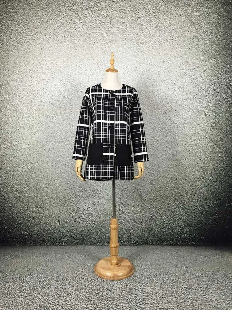 New Autumn Women Outerwear Striped Printed Jacket Slim Casual Coat