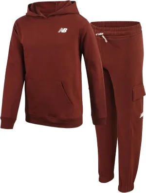 New Balance Girls' Jogger Set - 2 Piece Pullover Fleece Hoodie Sweatshirt and Jogger Sweatpants for Girls (Sizes: 5-16)