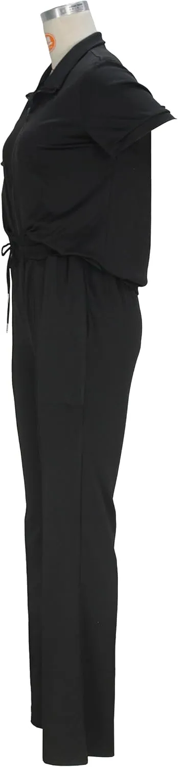 OCEANLUX Women's Lounge Tracksuit Set Two Piece Full Zip Up Short Sleeve Jacket & Drawstring pants Outfits