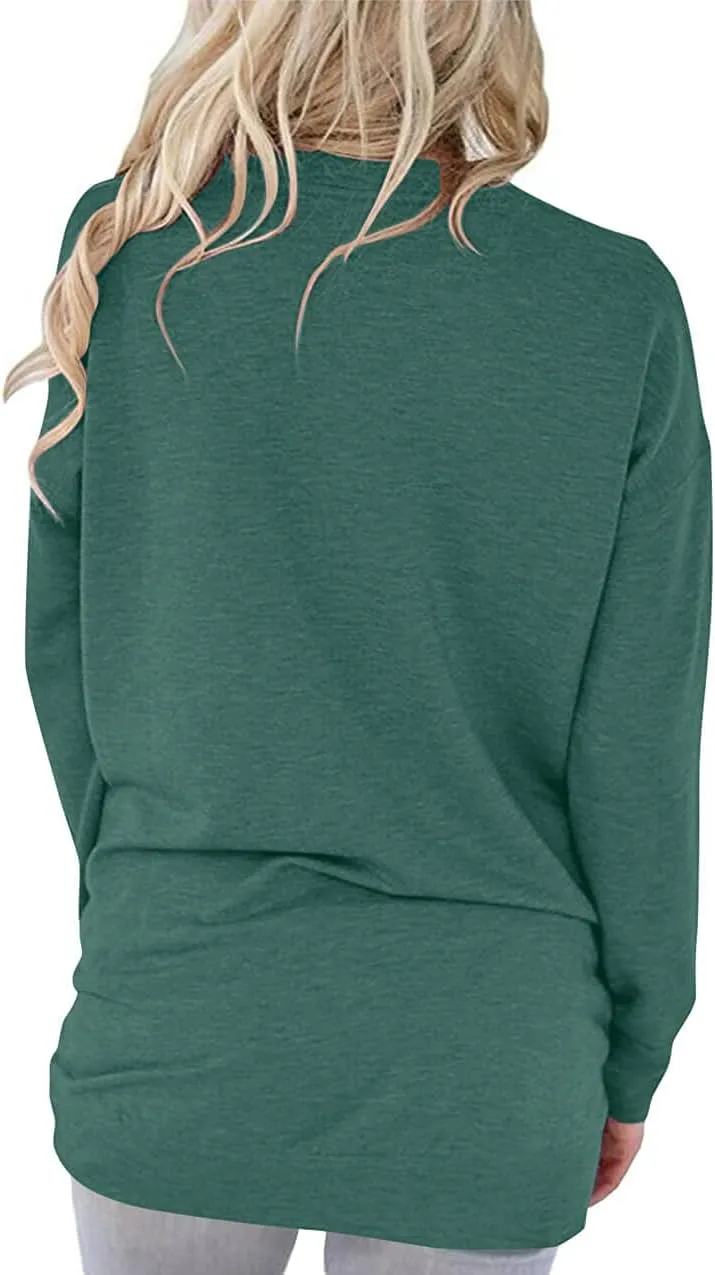 ONLYSHE Womens Crewneck Sweatshirt Casual Loose Fitting Tops Long Sleeve T Shirt