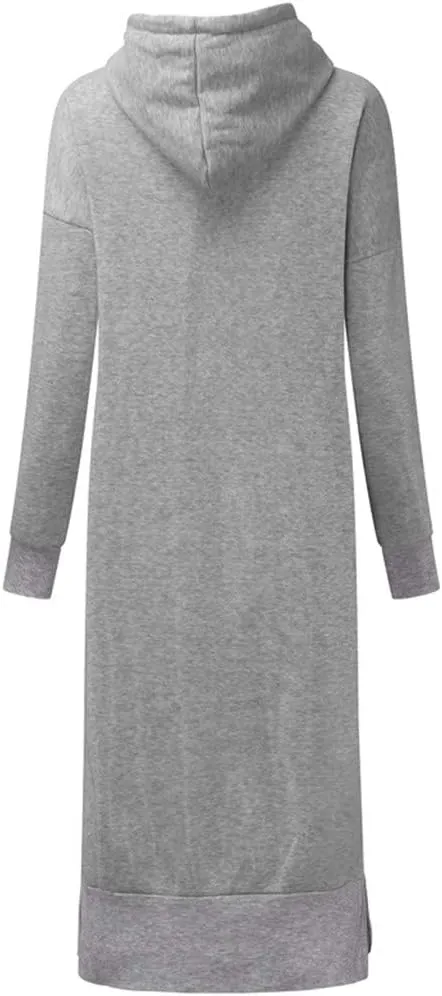 Oversized Hoodie Dress for Women Oversized Casual Hooded Pullover Long Sleeve Drawstring Hoodies Dress Pockets