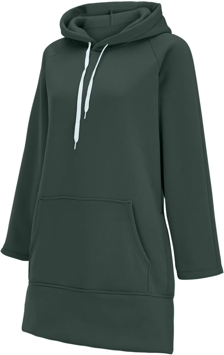 Oversized Hoodie Dress for Women, Pullover Long Sleeve Split Hem Valentines Day Sweatshirts with Pockets