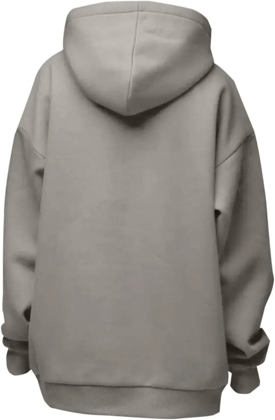 Oversized Hoodie Women Lantern Sleeve Fleece Lined Crewneck Sweatshirt Loose Fit Drop Shoulder Hooded Pullover