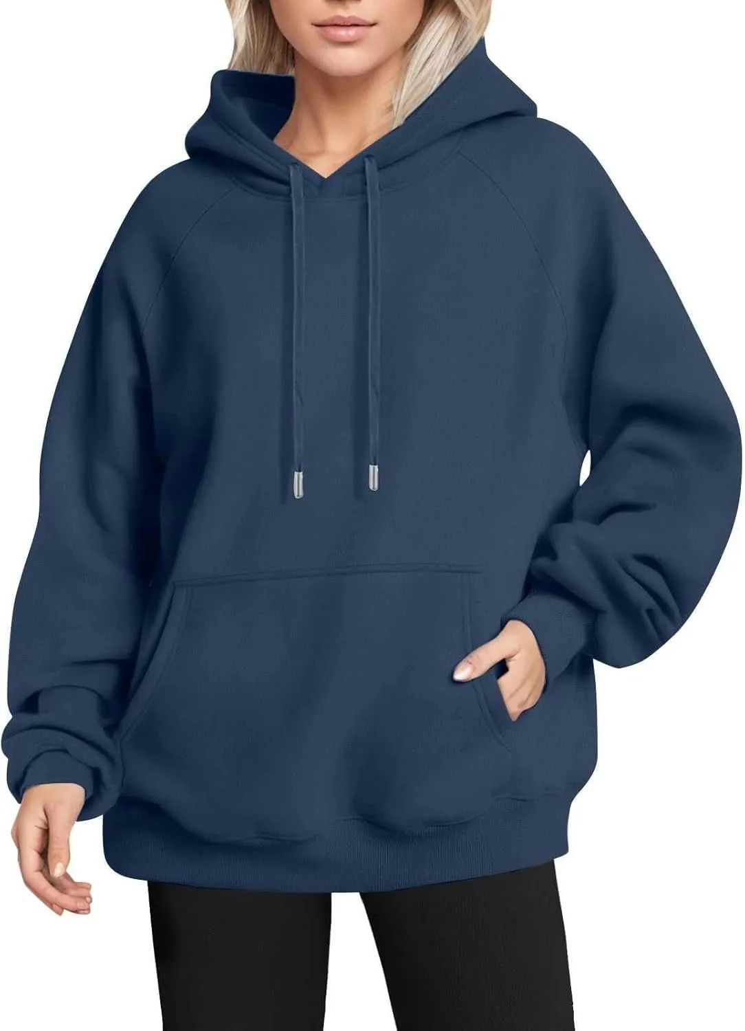 Oversized Hoodies for Women Trendy Fleece Cotton Sweatshirts Drawstring Baggy Raglan Hooded Pullover Tops with Pocket