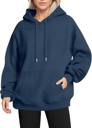 Oversized Hoodies for Women Trendy Fleece Cotton Sweatshirts Drawstring Baggy Raglan Hooded Pullover Tops with Pocket