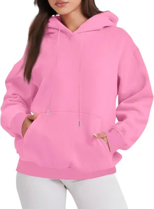 Oversized Hoodies For Women,2024 Fall Trendy Basic Plain Y2K Hoodies Drawstring Pullover Tops Long Sleeve Sweatshirt