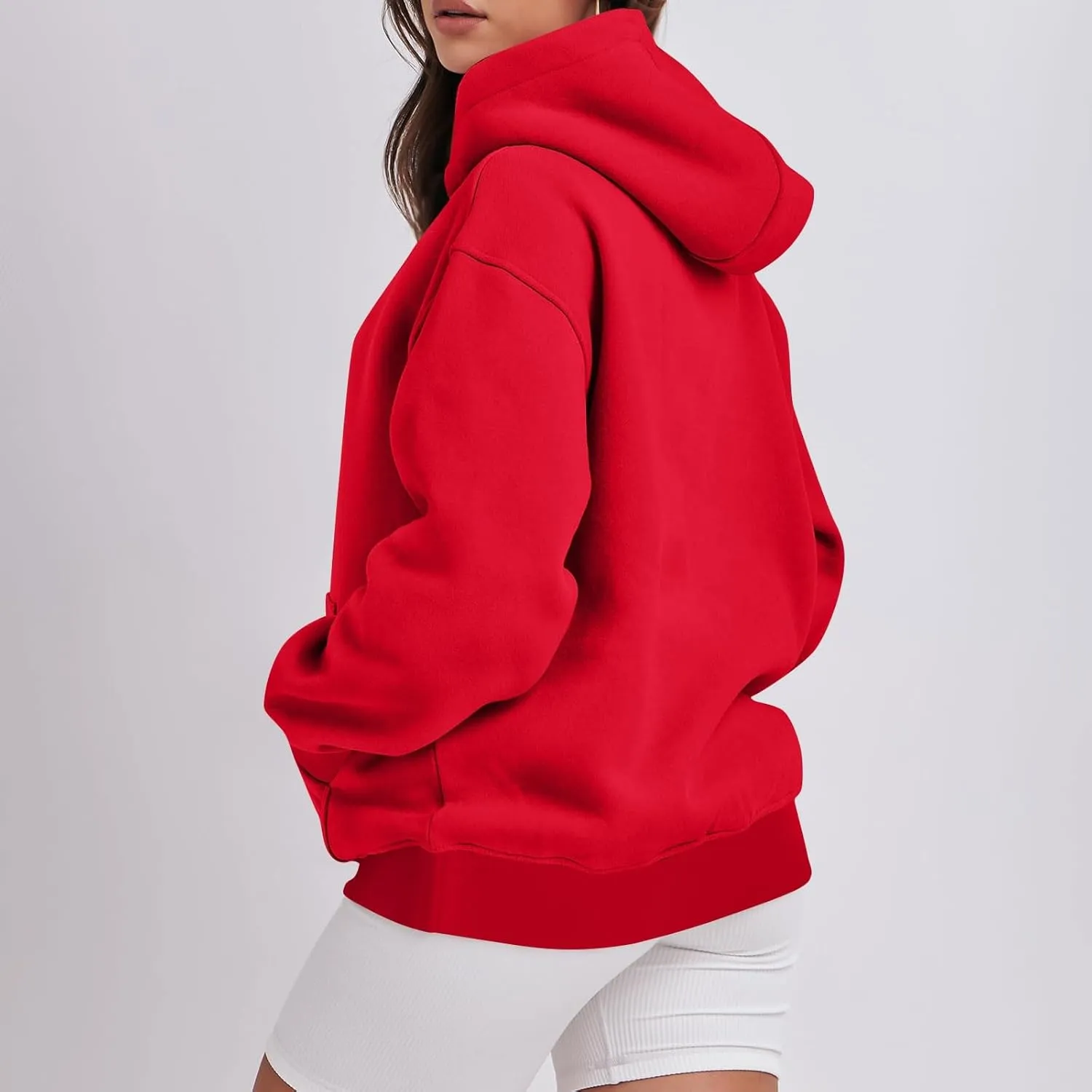 Oversized Hoodies For Women,2024 Fall Trendy Basic Plain Y2K Hoodies Drawstring Pullover Tops Long Sleeve Sweatshirt