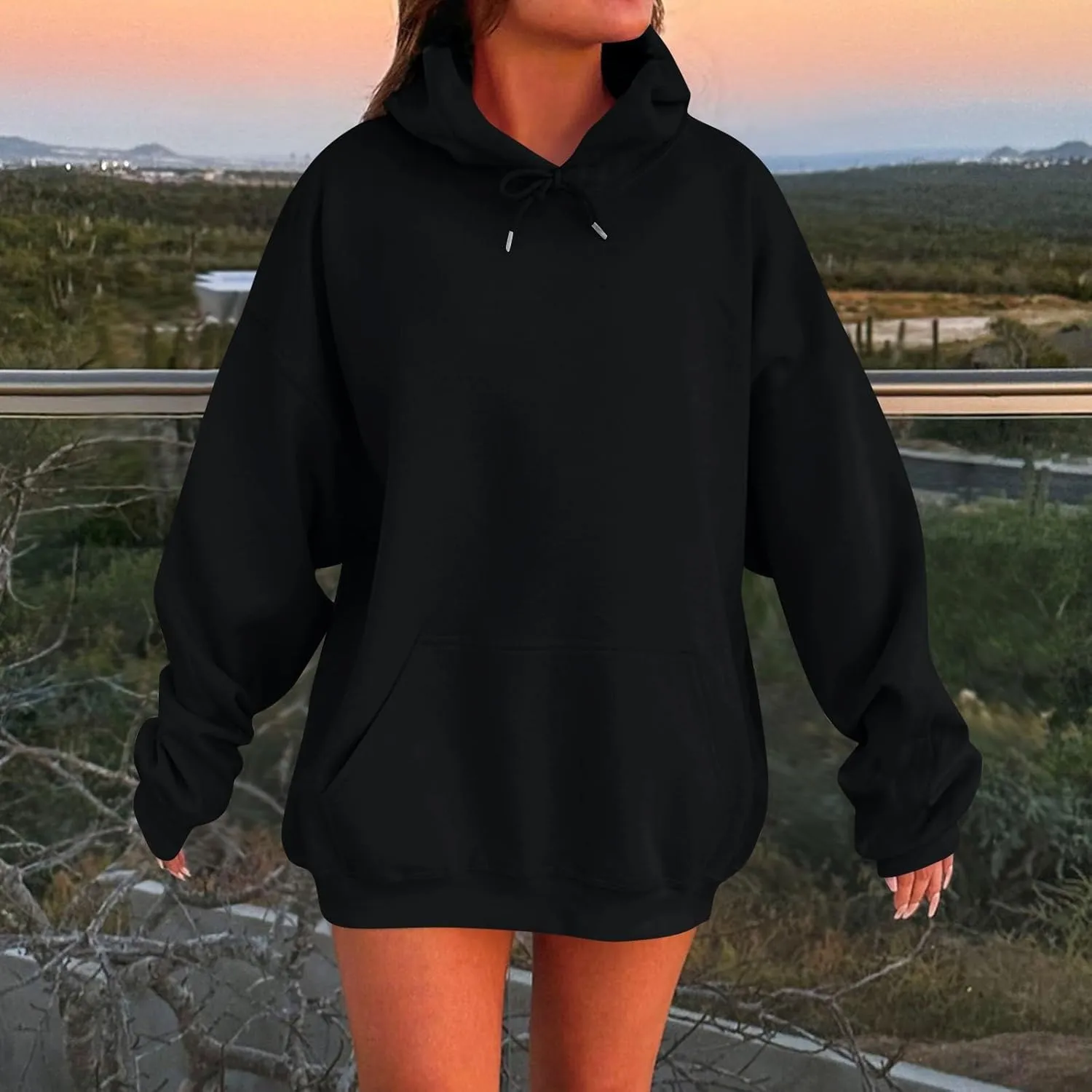 Oversized Hoodies For Women,2024 Fall Trendy Cotton Pullover Sweatshirt Long Sleeve Shirts Y2K Hoodies Basic Tops