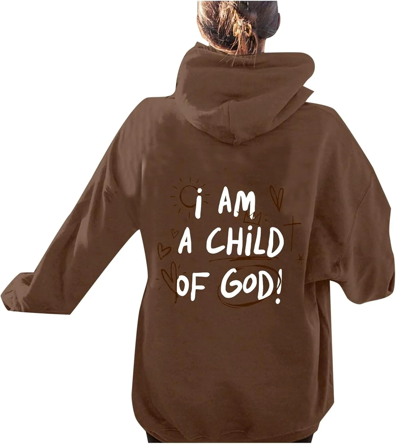 Oversized I am a Child Of God Hoodie Christian Faith Religious God Tops Man Woman Longs Sleeve Pullover Sweatshirt