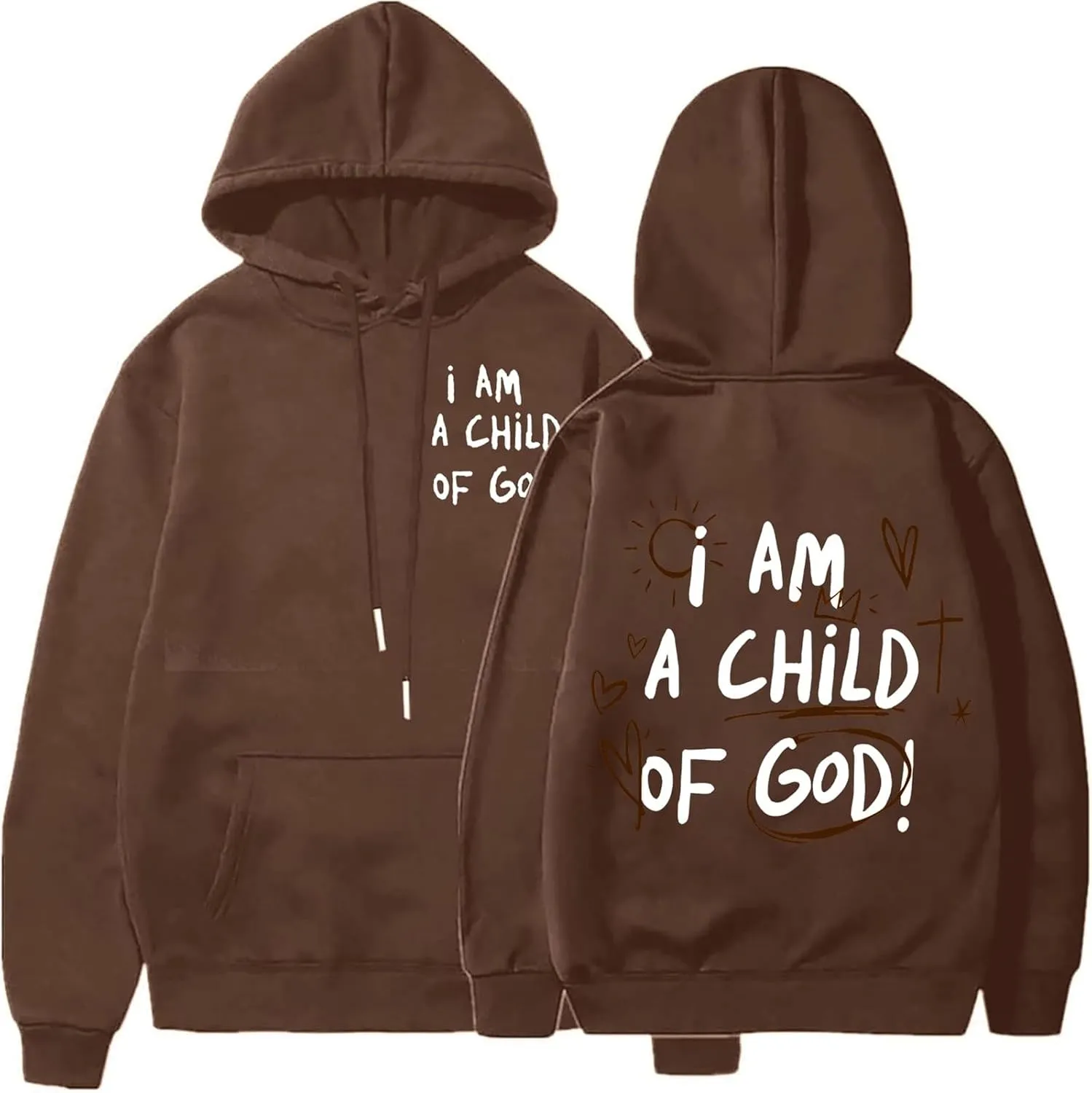 Oversized I am a Child Of God Hoodie Christian Faith Religious God Tops Man Woman Longs Sleeve Pullover Sweatshirt
