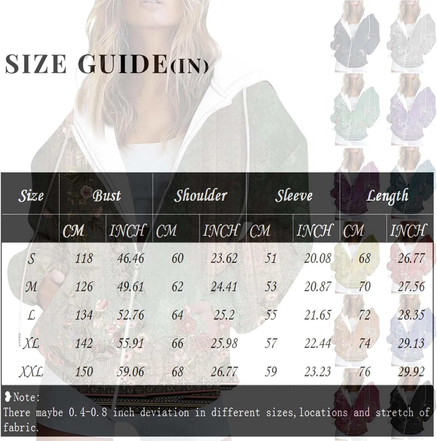 Oversized Zip Up Hoodie for Women Novelty Color Block Long Sleeve Loose Drawstring Sweatshirt Pocket Jacket Outwear