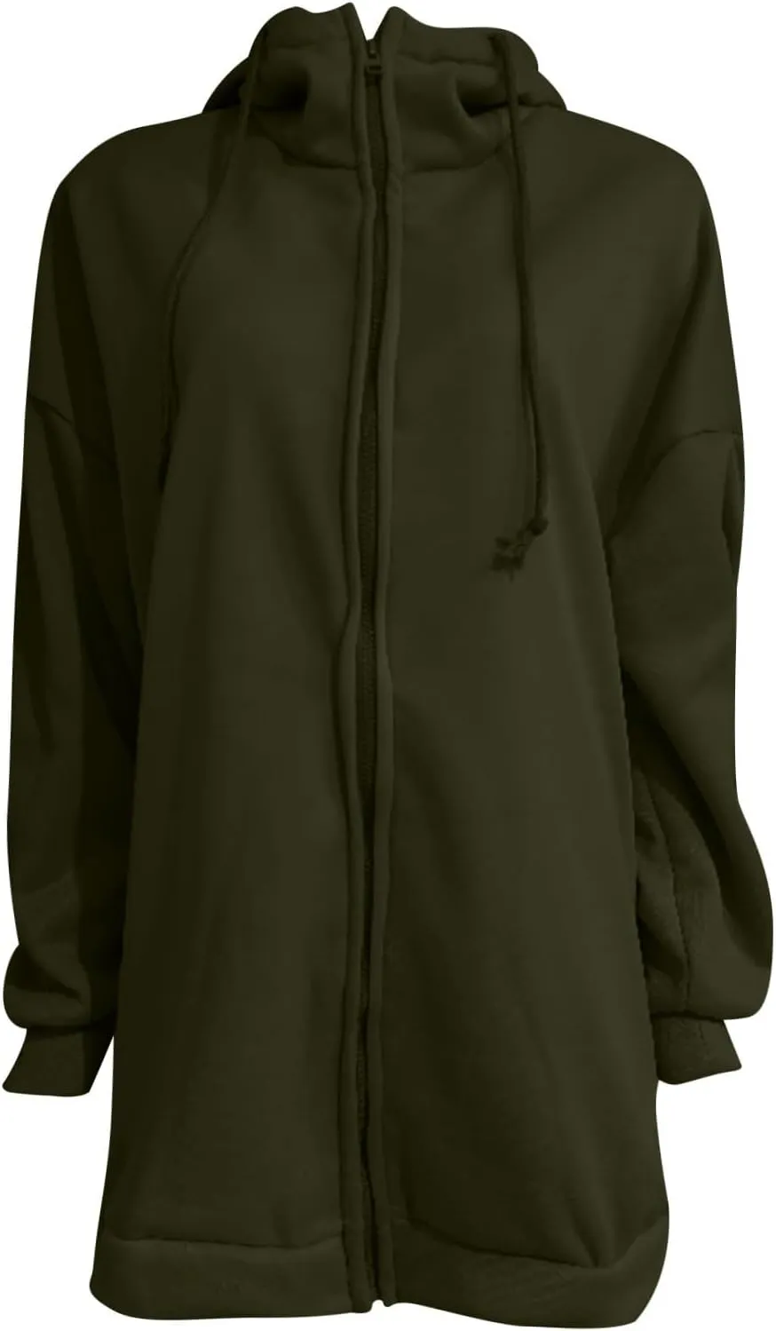 Oversized Zip Up Hoodies for Women Plus Size Long Sleeve Hooded Sweatshirt Casual Fall Long Jacket with Pockets