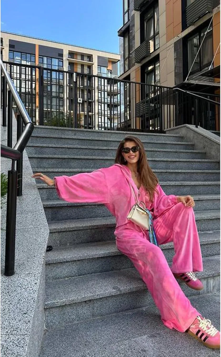 Perbai Womens Velour Tracksuit 2 Piece Sweatsuit Oversized Full Zip Hoodie Wide Leg Pants Sets