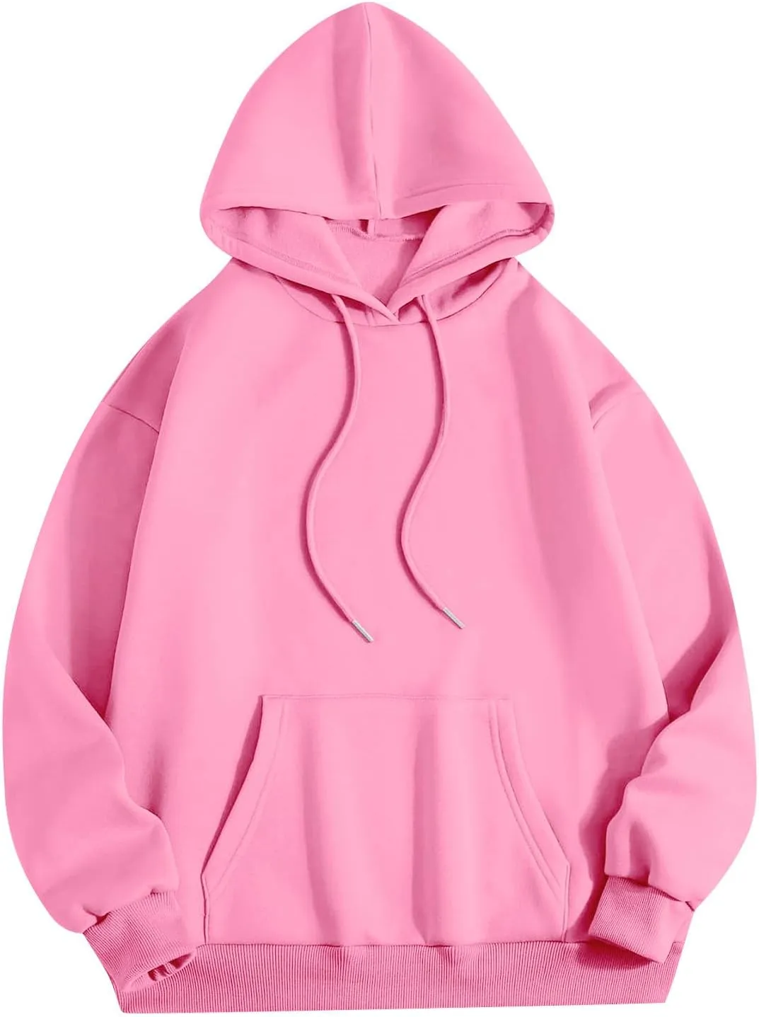 Pink Palm Puff Hoodie Real Women Oversized Sweatshirts Pullover Hoodies Fleece Sweaters Long Sleeve With Pockets