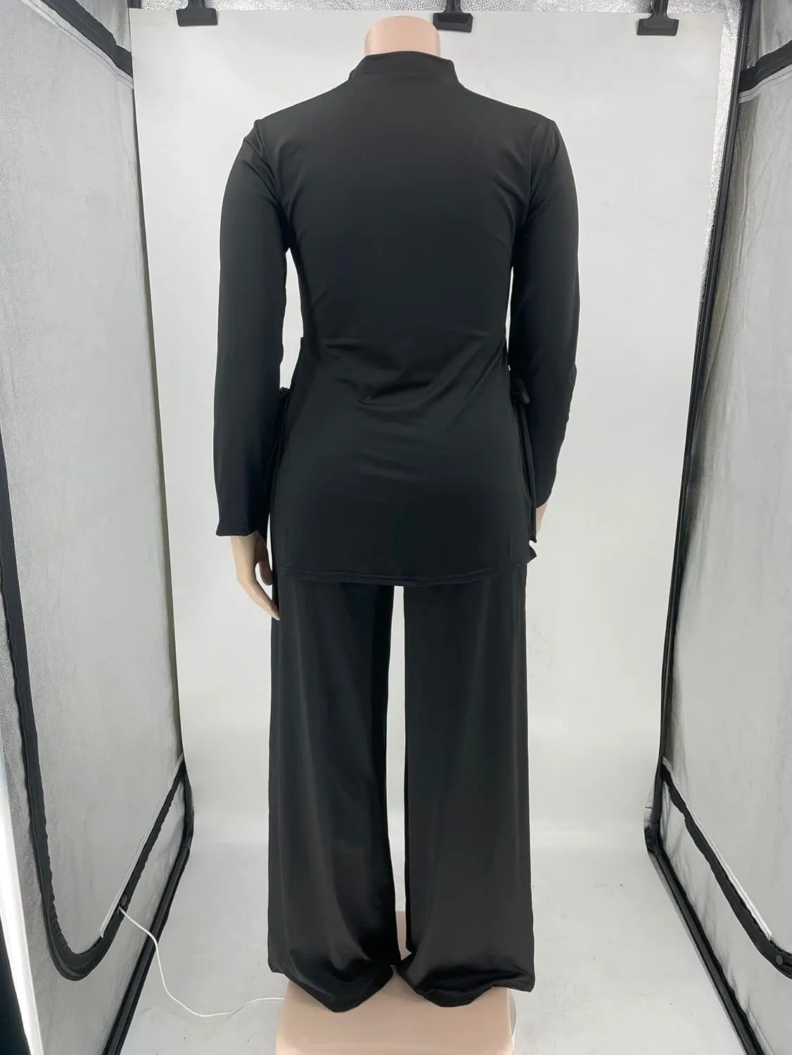 Plus Size 2 Piece Outfits for Women Pants Sets Sexy Elegant Long Sleeve Split Shirt Bodycon Casual tracksuits