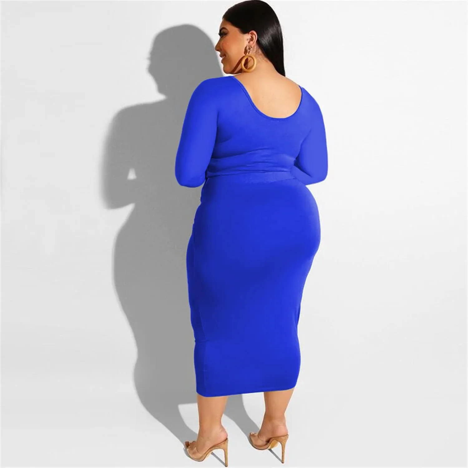 Plus Size Women 2 Piece Outfits Sets Sexy Tracksuit Midi Dress,Sleeveless Tank Top Bodycon Skirts Set Casual Summer