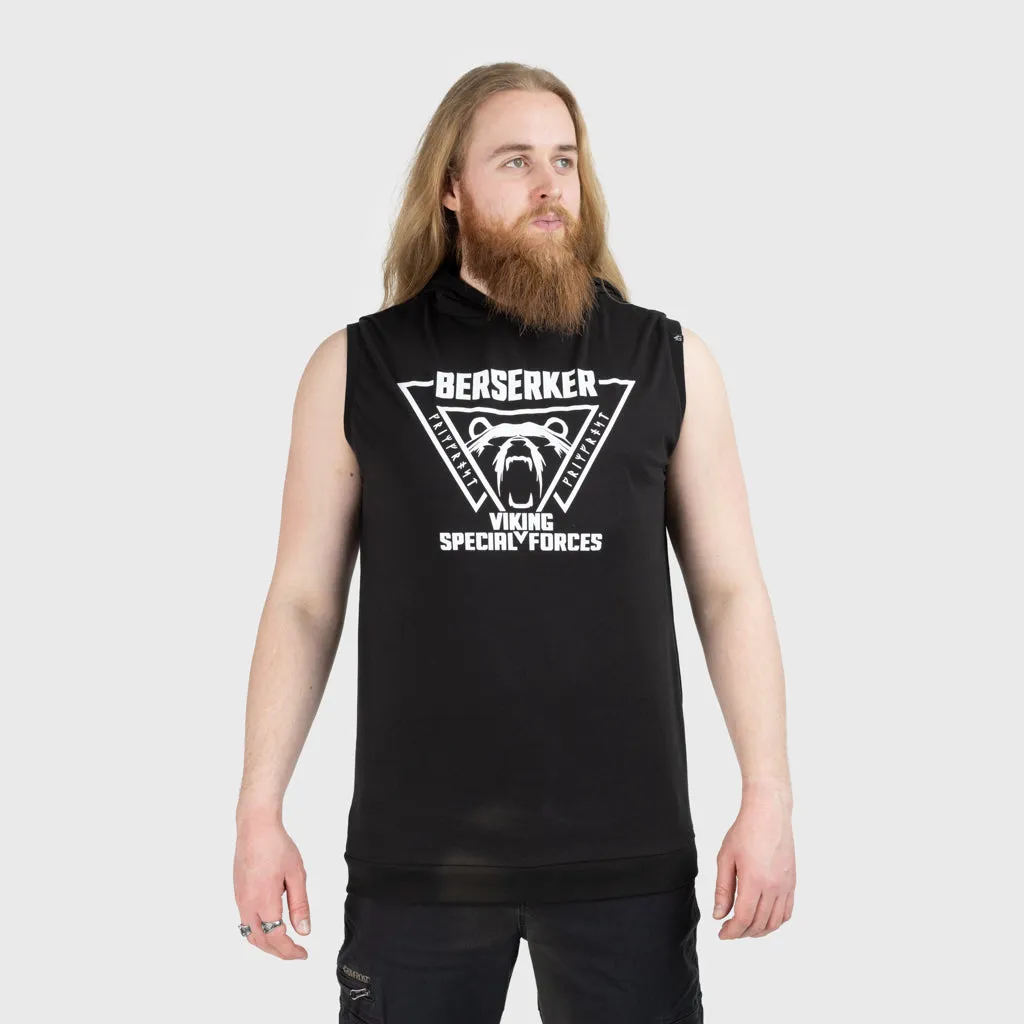 Premium Sleeveless Hoodie, Berserker, Black