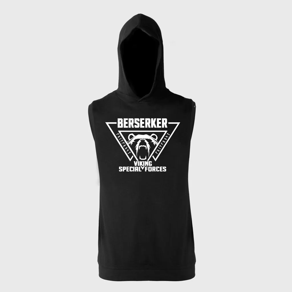 Premium Sleeveless Hoodie, Berserker, Black