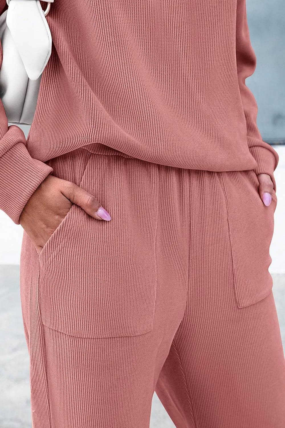 PRETTYGARDEN Women's 2 Piece Outfits 2024 Winter Fashion Tracksuits Long Sleeve Pullover Tops Straight Leg Pants Lounge Sets