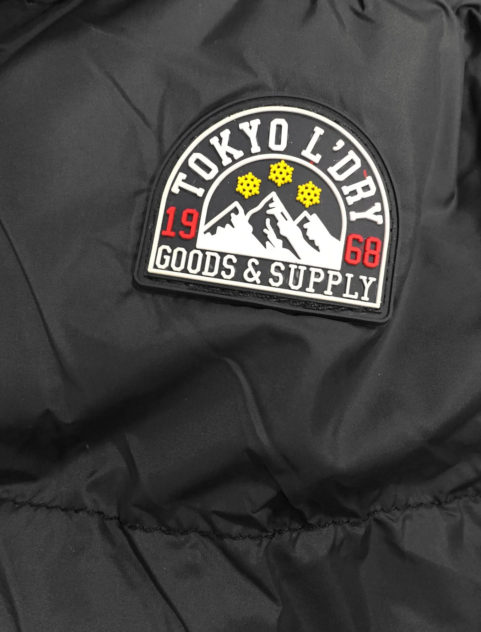Proctor Layered Quilted Puffer Jacket with Hood in Navy - Tokyo Laundry