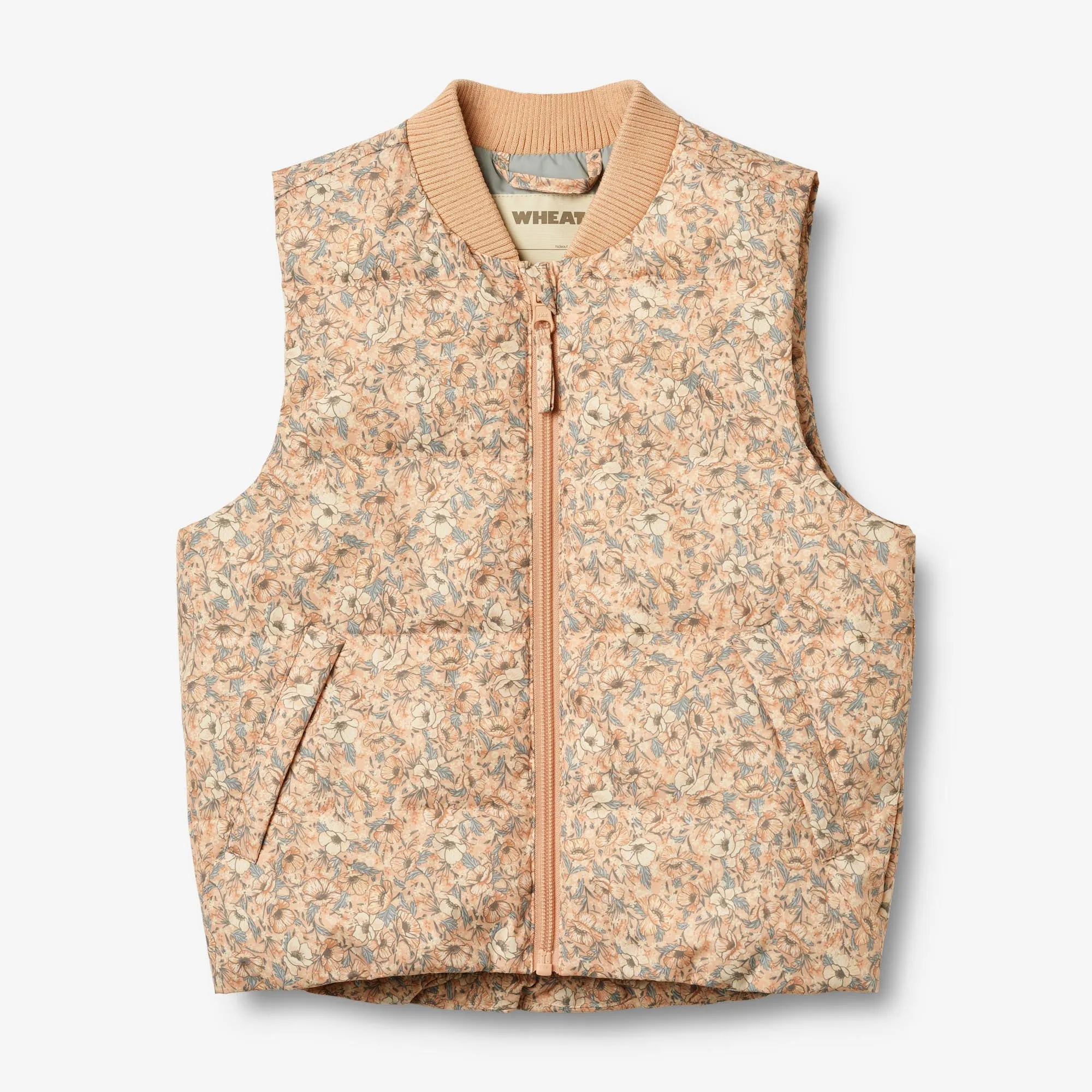 Puffer Waistcoat Andre - pink sand flowers