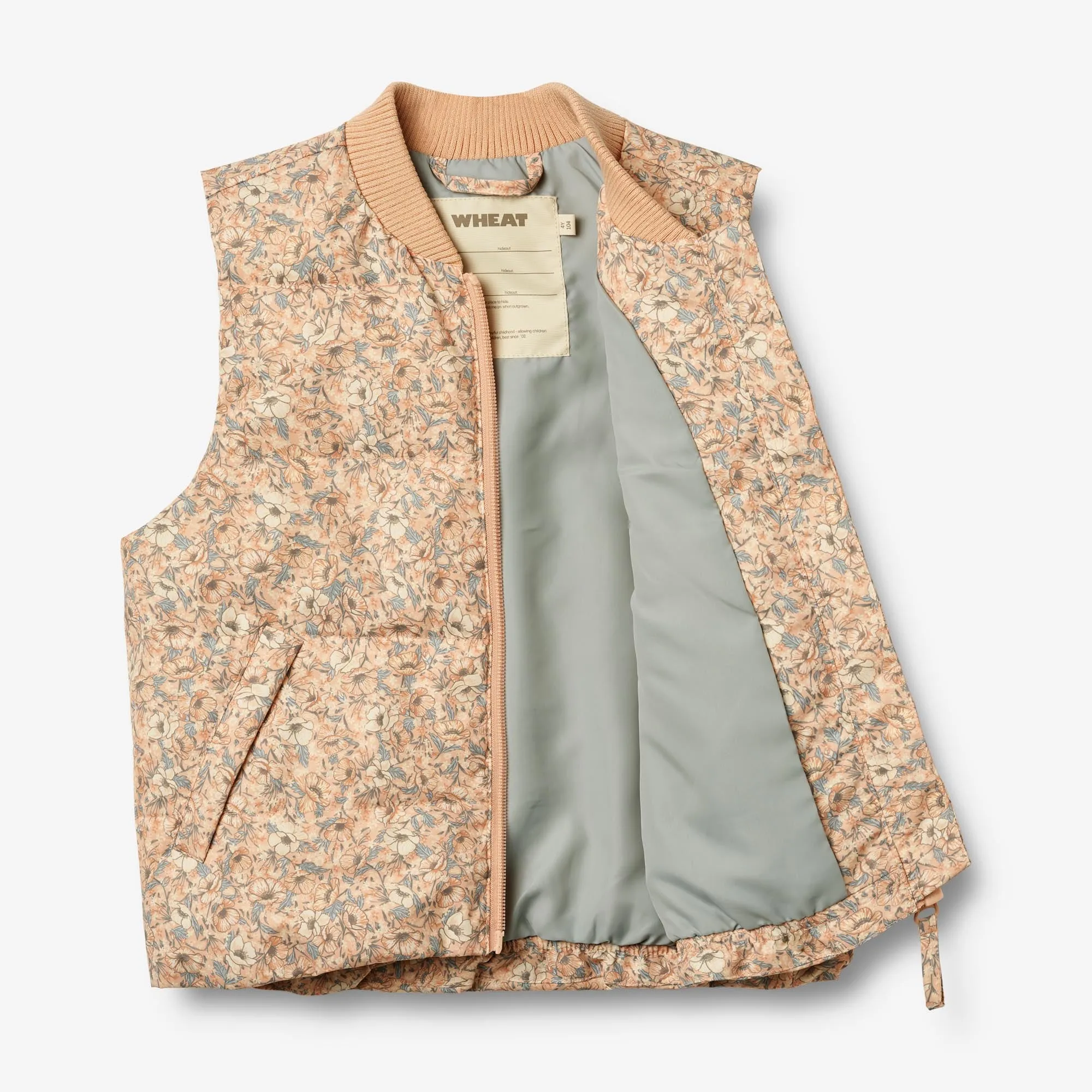 Puffer Waistcoat Andre - pink sand flowers
