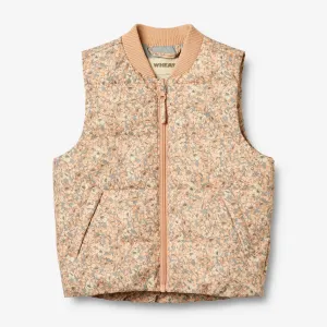Puffer Waistcoat Andre - pink sand flowers
