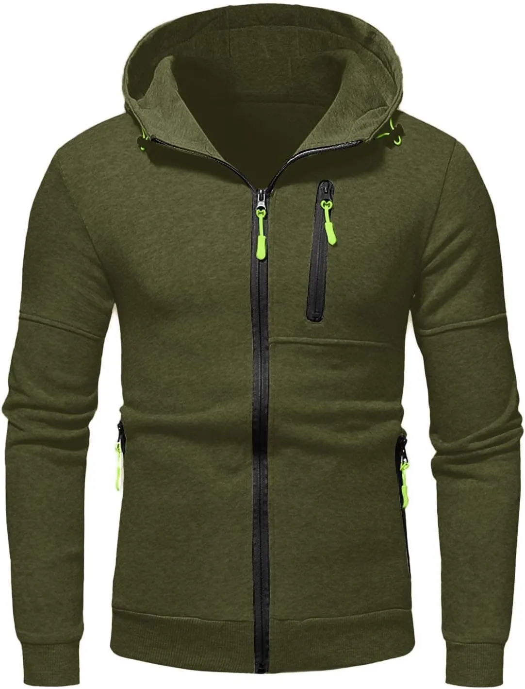 Pullover & Full Zip Mens' Autumn Winter Long Sleeve Zipper Hooded Sweatshirt Men's Hooded Fleece Sweatshirt With