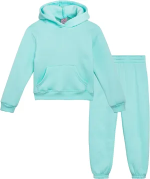 Real Love Toddler Girls' Jogger Set - 2 Piece Soft Fleece Pullover Hoodie and Jogger Pants for Little Girls (2T-6)