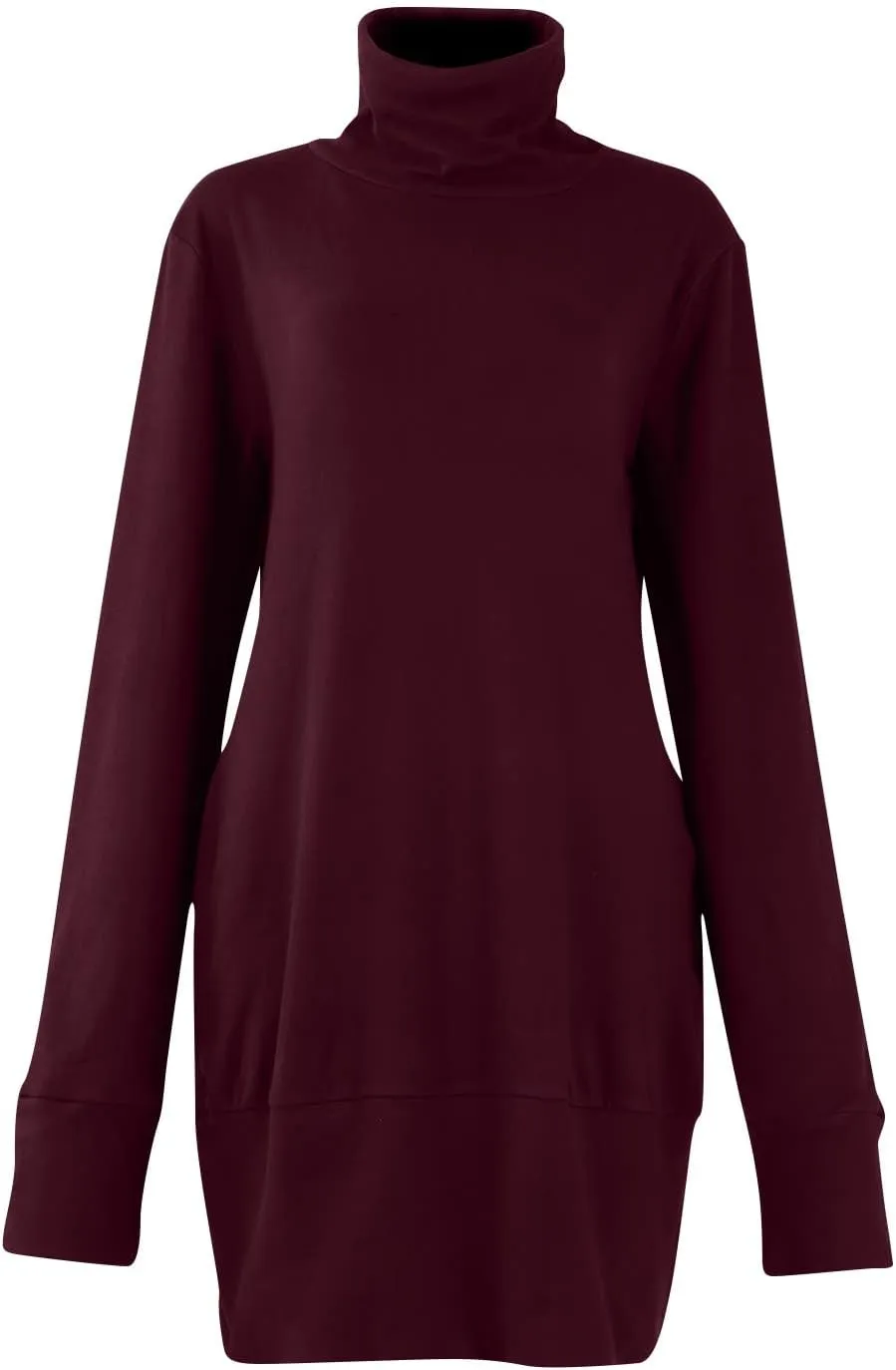 RMXEi Women's Sweatshirt Hoodie - Pullover Turtleneck Mini Dress, Winter Casual Hoodie