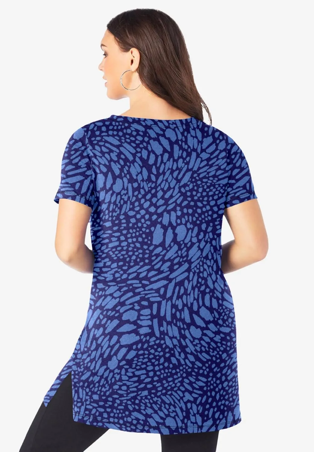 Roaman's Women's Plus Size Short-Sleeve V Neck Ultimate Tunic