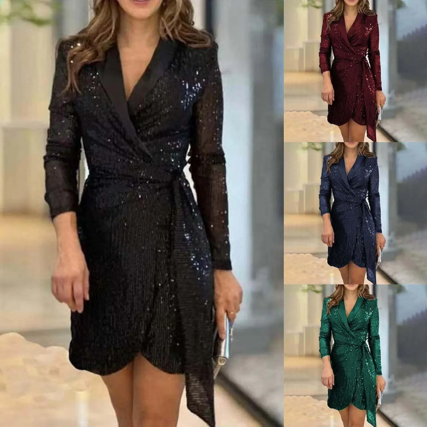 Rvidbe Prom Dresses for Women 2024 Sexy Tassel Dresses Sleeveless V Neck Sequin Dress Trendy Dresses Party Club Mini Dress