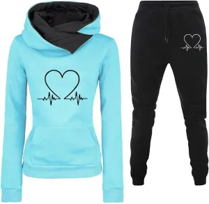 SHAOBGE Unisex 2 Piece Outfits Women Men Hoodie Tracksuits Oversized Sweatshirts Jogger Sweatpants Y2K Sweatsuit with Pockets