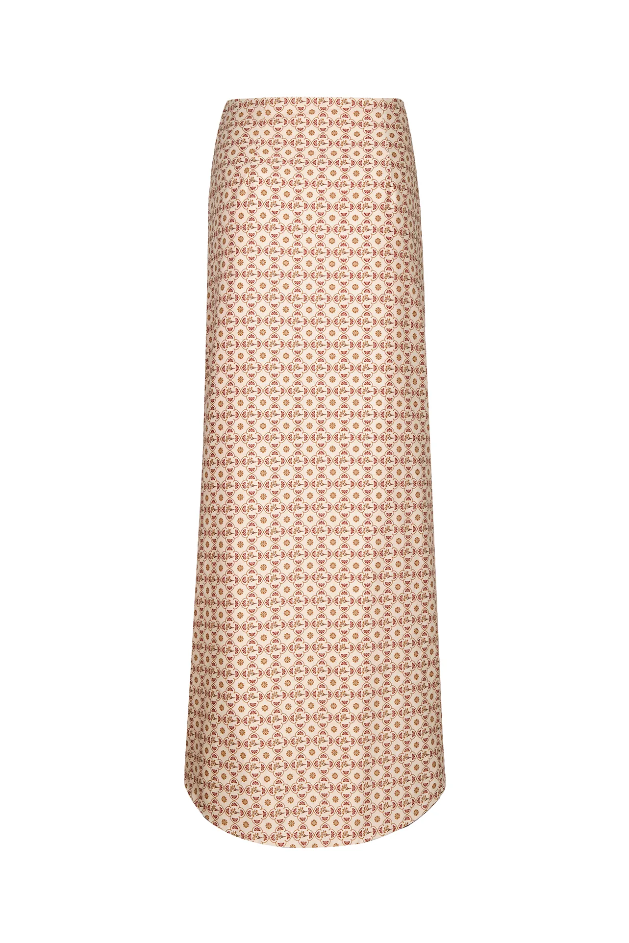 Siboney Cotton Bio Wrap Midi Skirt / Beige May Flower