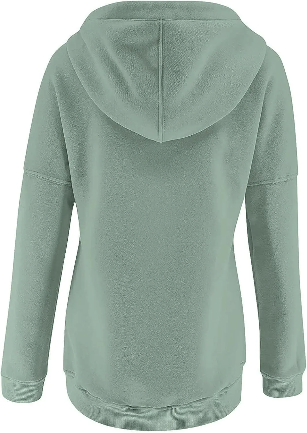 slqdgmryz Hoodies for Women Button Preppy Tunic Sweatshirt Plain Cute Hoodie Drawstring Long Sleeve Pullover with Pockets