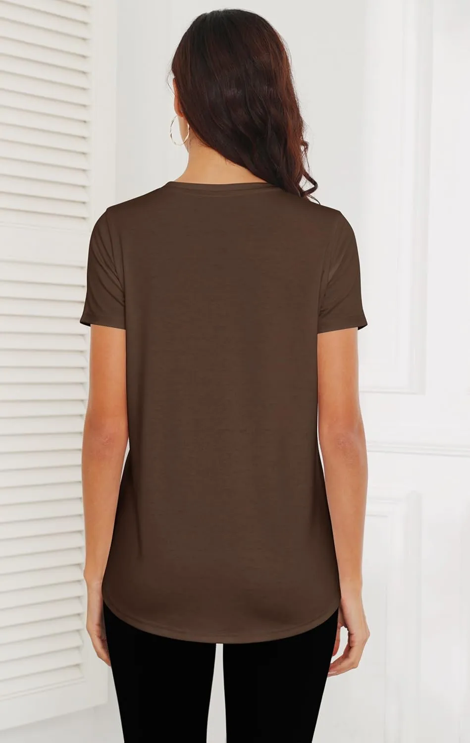 Smile Fish Women Crewneck Loose Fit Tunic Tops Short Sleeve Dressy Casual Summer Long Tee Shirts