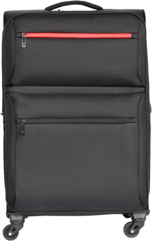 Softside Luggage Expandable 3 Piece Set Suitcase Spinner Travel Set - Black - 20/24/28 Inch