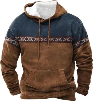 Solid Hoodie Pullover Sweater Mens Autumn And Winter Loose Plus Size Hooded Pullover Sweater Knit Sweatshirt with